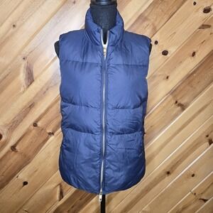 CLOSED Navy Puffer Vest Women's Large 80/20 Down Feather Zip‎ Front